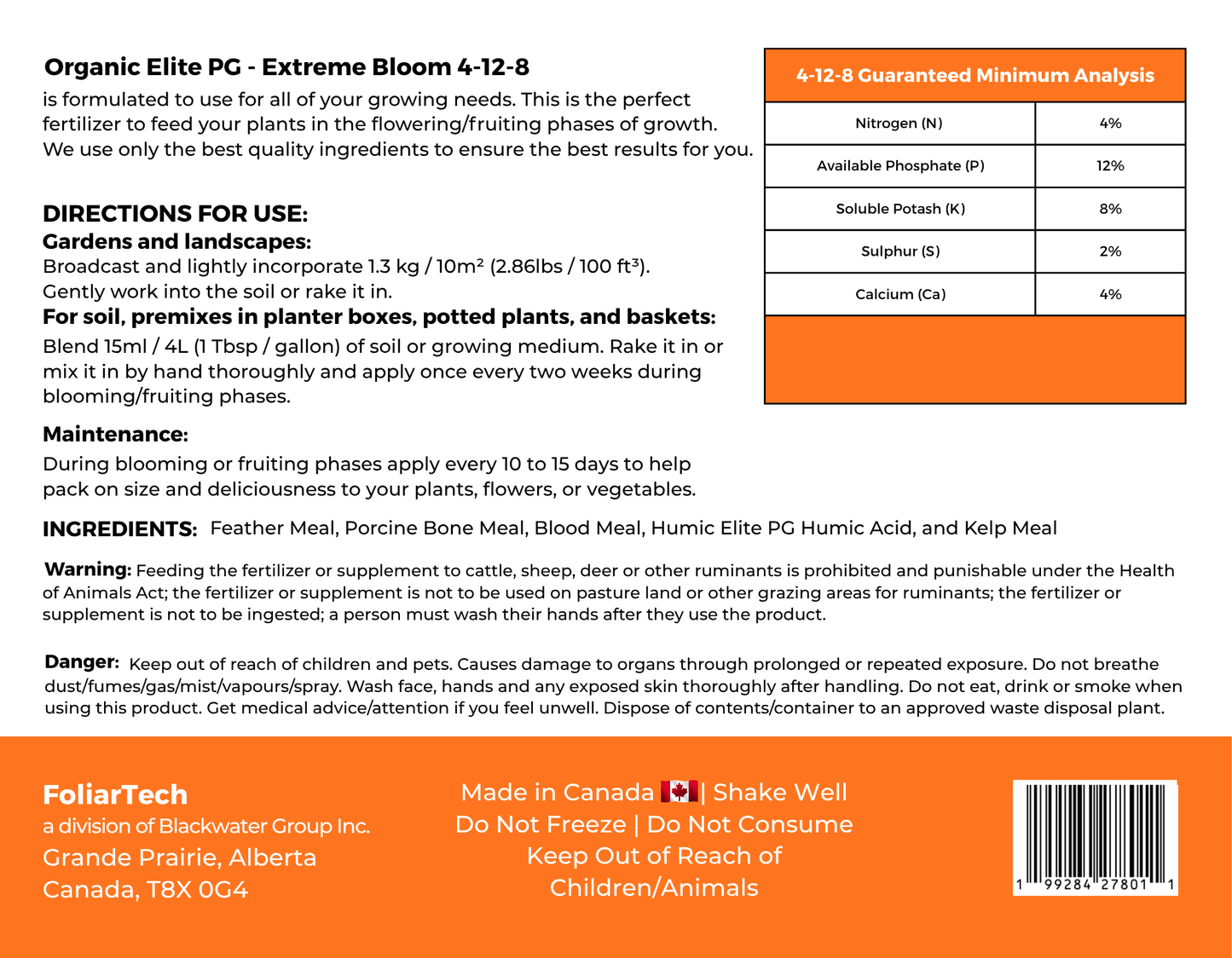 ORGANIC ELITE PG - EXTREME BLOOM ALL PURPOSE POWDERED FERTILIZER