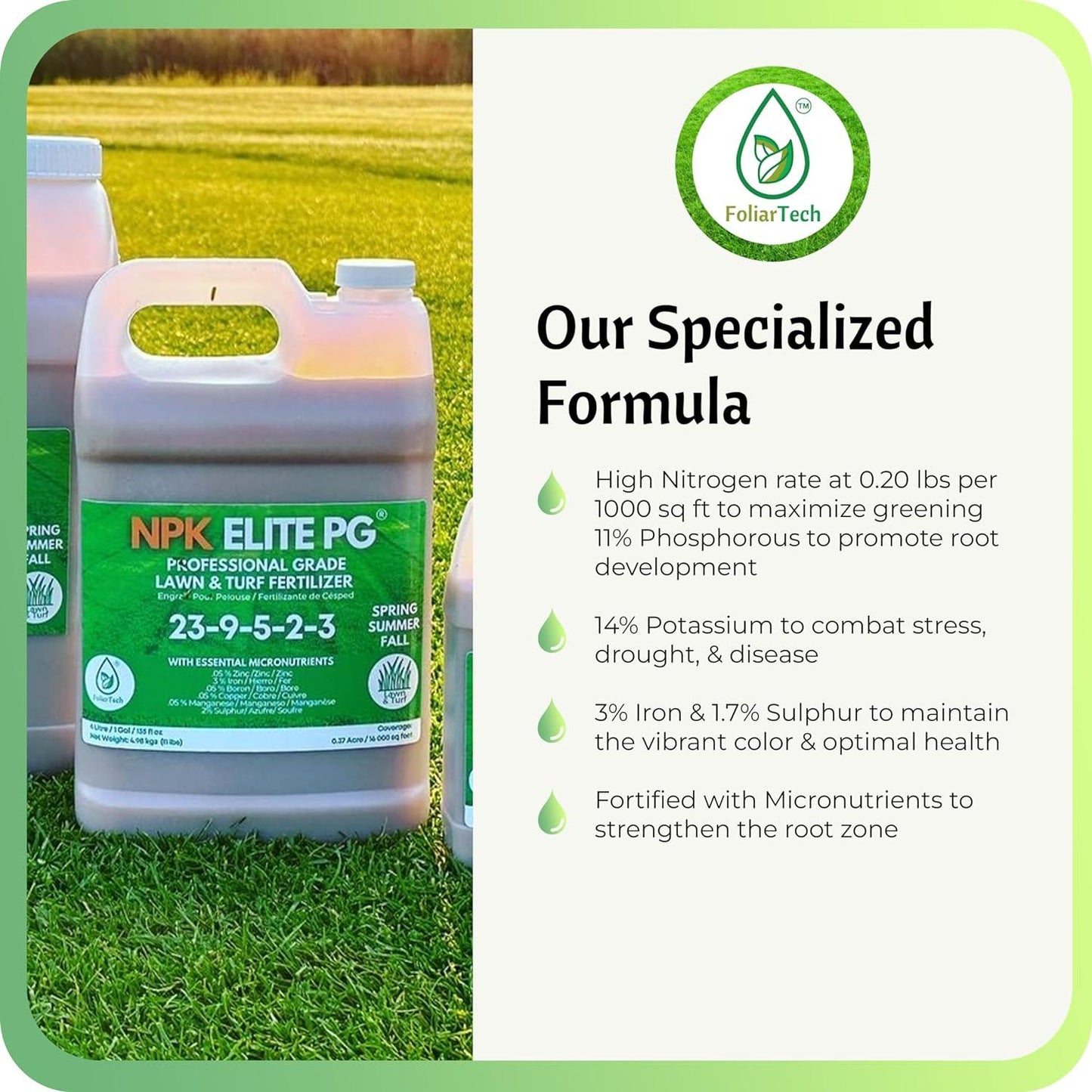 NPK ELITE PG PHOSPHORUS FREE® - Liquid Fertilizer - FoliarTech®