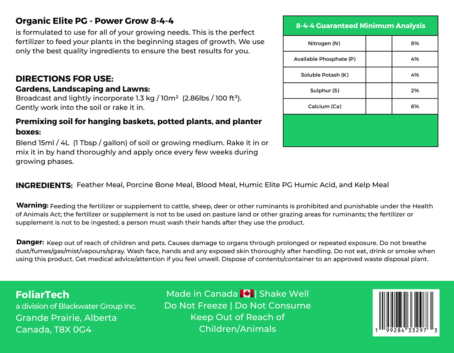 ORGANIC ELITE PG - POWER GROW ALL PURPOSE POWDERED FERTILIZER