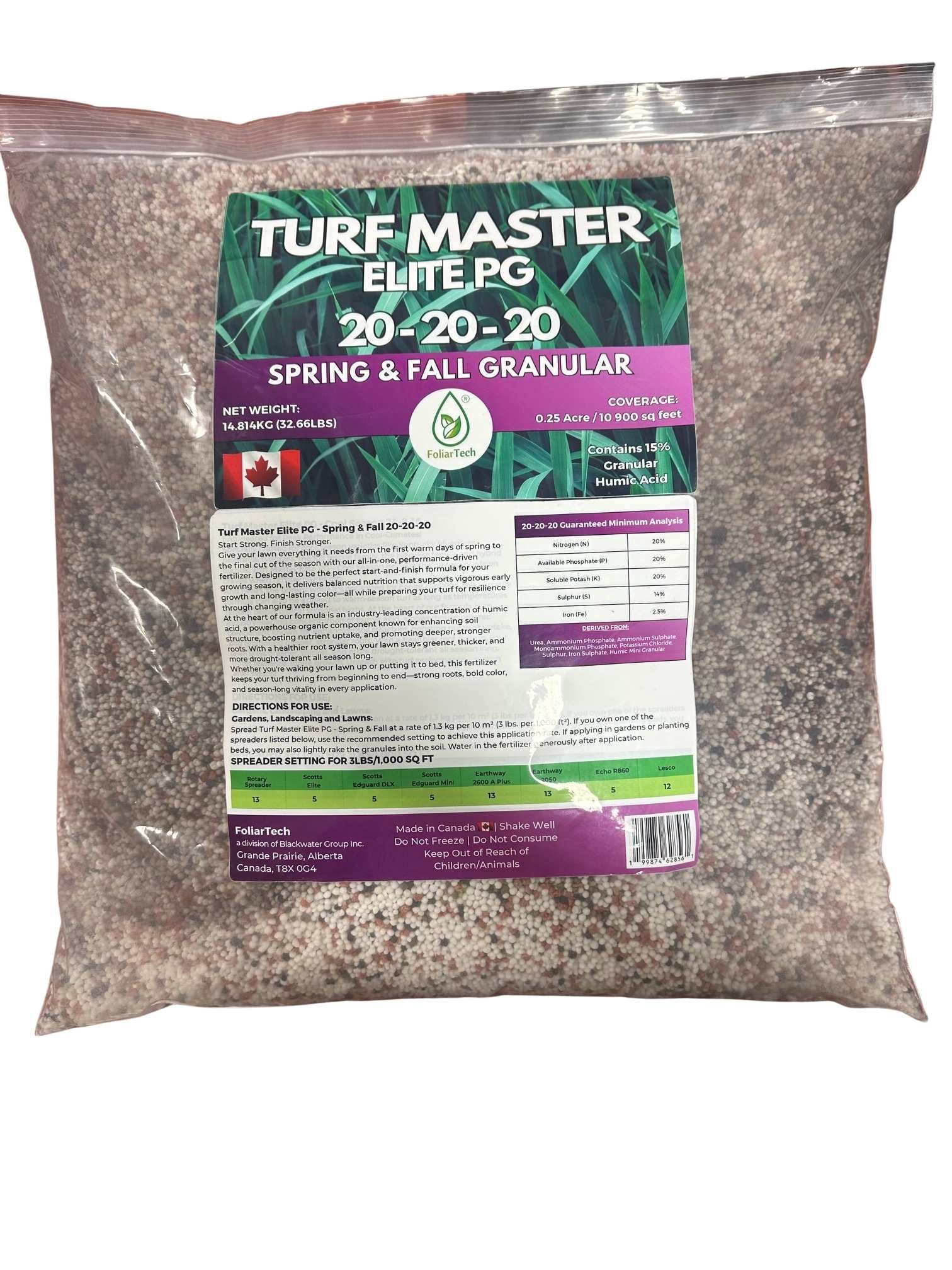 TURF MASTER ELITE PG - SPRING & FALL GRANULAR FERTILIZER